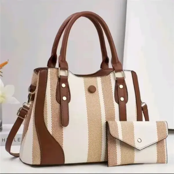 Stylish colorblock large capacity women's handbag